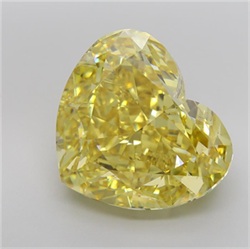 Picture of Lab Grown Diamond 18.53 Carats, Heart with  Cut, Fancy Vivid Yellow Color, VS1 Clarity and Certified by IGI