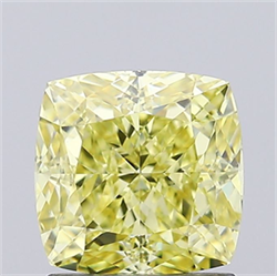 Picture of Lab Grown Diamond 1.68 Carats, CUSHION MODIFIED with  Cut, Fancy Intense Yellow Color, VVS2 Clarity and Certified by IGI