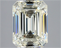 Natural Diamond 4.00 Carats, Emerald with  Cut, J Color, VS1 Clarity and Certified by HRD