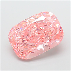 Picture of Lab Grown Diamond 7.03 Carats, CUSHION MODIFIED with  Cut, Fancy Vivid Pink Color, VS2 Clarity and Certified by IGI