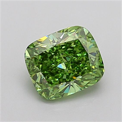 Picture of Lab Grown Diamond 1.52 Carats, CUSHION MODIFIED with  Cut, Fancy Vivid Green Color, VS1 Clarity and Certified by IGI