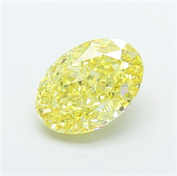 Picture of Lab Grown Diamond 3.04 Carats, Oval with  Cut, Fancy Intense Yellow Color, VS1 Clarity and Certified by IGI