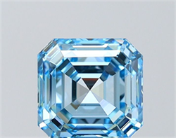 Picture of Lab Grown Diamond 1.51 Carats, Asscher with  Cut, Fancy Vivid Blue Color, VS1 Clarity and Certified by IGI