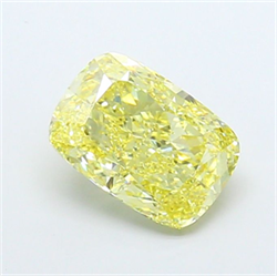 Picture of Lab Grown Diamond 4.54 Carats, CUSHION MODIFIED with  Cut, Fancy Yellow Color, VVS2 Clarity and Certified by IGI