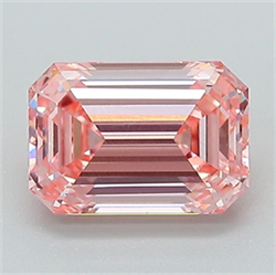 Picture of Lab Grown Diamond 1.26 Carats, Emerald with  Cut, Fancy Intense Pink Color, VS1 Clarity and Certified by IGI