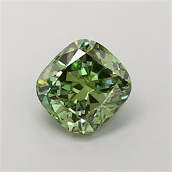 Picture of Lab Grown Diamond 1.52 Carats, CUSHION MODIFIED with  Cut, Fancy Vivid Green Color, VS2 Clarity and Certified by IGI