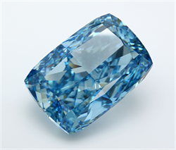 Picture of Lab Grown Diamond 50.20 Carats, CUSHION MODIFIED with  Cut, Fancy Vivid Blue Color, VS2 Clarity and Certified by IGI