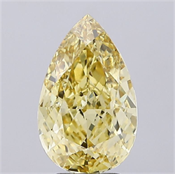 Picture of Lab Grown Diamond 5.00 Carats, Pear with  Cut, Fancy Vivid Yellow Color, VS1 Clarity and Certified by IGI