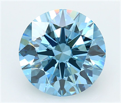Picture of Lab Grown Diamond 4.03 Carats, Round with Ideal Cut, Fancy Vivid Blue Color, VVS2 Clarity and Certified by IGI