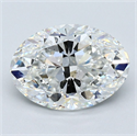 Natural Diamond 3.02 Carats, Oval with  Cut, G Color, SI1 Clarity and Certified by GIA