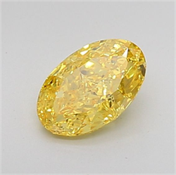 Picture of Lab Grown Diamond 1.52 Carats, Oval with  Cut, Fancy Vivid Yellow Color, VS2 Clarity and Certified by IGI