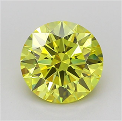 Picture of Lab Grown Diamond 1.59 Carats, Round with Ideal Cut, Fancy Intense Yellow Color, VS1 Clarity and Certified by IGI