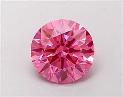 Picture of Lab Grown Diamond 1.24 Carats, Round with Ideal Cut, Fancy Vivid Pink Color, VS1 Clarity and Certified by IGI