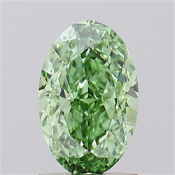 Picture of Lab Grown Diamond 1.40 Carats, Oval with  Cut, Fancy Vivid Green Color, FL Clarity and Certified by IGI