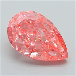 Picture of Lab Grown Diamond 4.23 Carats, Pear with  Cut, Fancy Vivid Pink Color, VVS2 Clarity and Certified by IGI