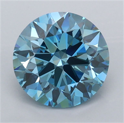 Picture of Lab Grown Diamond 2.01 Carats, Round with Ideal Cut, Fancy Vivid Blue Color, VVS1 Clarity and Certified by IGI