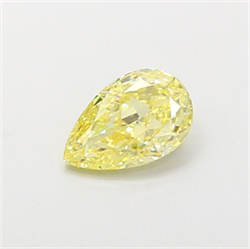 Picture of Lab Grown Diamond 1.57 Carats, Pear with  Cut, Fancy Intense Yellow Color, VVS2 Clarity and Certified by IGI