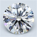 Natural Diamond 2.81 Carats, Round with Excellent Cut, D Color, VVS1 Clarity and Certified by GIA