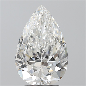 Picture of Natural Diamond 3.02 Carats, Pear with  Cut, F Color, SI2 Clarity and Certified by GIA