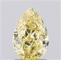 Lab Grown Diamond 1.22 Carats, Pear with  Cut, Fancy Yellow Color, VVS2 Clarity and Certified by IGI