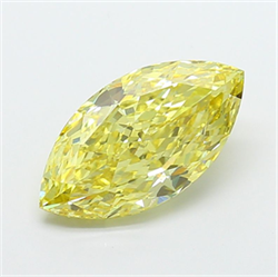 Picture of Lab Grown Diamond 5.06 Carats, Marquise with  Cut, Fancy Intense Yellow Color, VVS2 Clarity and Certified by IGI