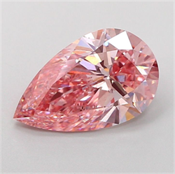 Picture of Lab Grown Diamond 2.70 Carats, Pear with  Cut, Fancy Vivid Pink Color, VS2 Clarity and Certified by IGI