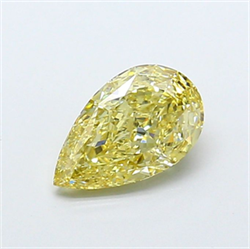 Picture of Lab Grown Diamond 2.02 Carats, Pear with  Cut, Fancy Intense Yellow Color, VS1 Clarity and Certified by IGI