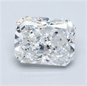 Natural Diamond 1.30 Carats, Radiant with  Cut, D Color, SI1 Clarity and Certified by GIA