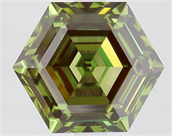 Picture of Lab Grown Diamond 2.62 Carats, HEXAGONAL with  Cut, Fancy Vivid Green Color, VS1 Clarity and Certified by IGI