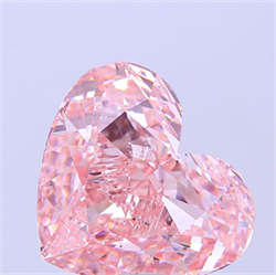 Picture of Lab Grown Diamond 15.11 Carats, Heart with  Cut, Fancy Vivid Pink Color, VS1 Clarity and Certified by IGI