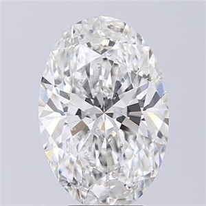 Foto Diamante Natural 4.07 quilates, Ovalado , Color F, claridad SI1 y certificado GIA de