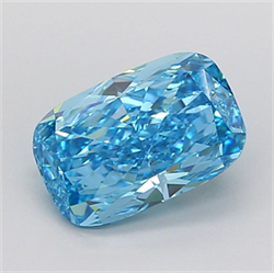 Picture of Lab Grown Diamond 3.11 Carats, CUSHION MODIFIED with  Cut, Fancy Vivid Blue Color, VVS2 Clarity and Certified by IGI