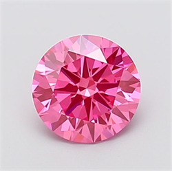 Picture of Lab Grown Diamond 1.51 Carats, Round with Excellent Cut, Fancy Vivid Pink Color, VS1 Clarity and Certified by IGI