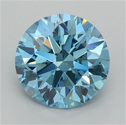 Picture of Lab Grown Diamond 2.00 Carats, Round with Ideal Cut, Fancy Vivid Blue Color, VVS2 Clarity and Certified by IGI