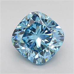 Picture of Lab Grown Diamond 1.52 Carats, CUSHION MODIFIED with  Cut, Fancy Vivid Blue Color, VS1 Clarity and Certified by IGI