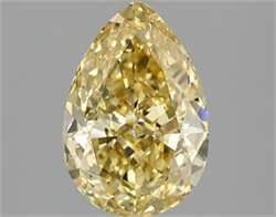 Picture of Lab Grown Diamond 2.01 Carats, Pear with  Cut, Fancy Intense Yellow Color, VS1 Clarity and Certified by IGI