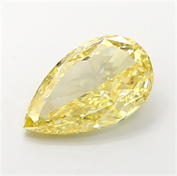 Picture of Lab Grown Diamond 3.02 Carats, Pear with  Cut, Fancy Intense Yellow Color, VS1 Clarity and Certified by IGI