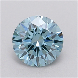 Picture of Lab Grown Diamond 1.50 Carats, Round with Ideal Cut, Fancy Vivid Blue Color, VS1 Clarity and Certified by IGI
