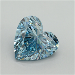 Picture of Lab Grown Diamond 10.53 Carats, Heart with  Cut, Fancy Vivid Blue Color, VS1 Clarity and Certified by IGI