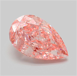 Picture of Lab Grown Diamond 3.10 Carats, Pear with  Cut, Fancy Vivid Pink Color, VS1 Clarity and Certified by IGI