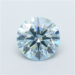 Picture of Lab Grown Diamond 1.52 Carats, Round with Ideal Cut, Fancy Intense Blue Color, VVS2 Clarity and Certified by IGI