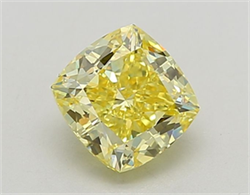 Picture of Lab Grown Diamond 1.44 Carats, CUSHION MODIFIED with  Cut, Fancy Intense Yellow Color, VS1 Clarity and Certified by IGI