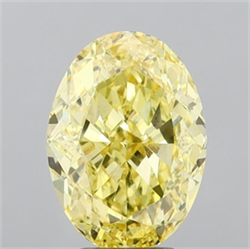 Picture of Lab Grown Diamond 5.10 Carats, Oval with  Cut, Fancy Yellow Color, VS1 Clarity and Certified by IGI