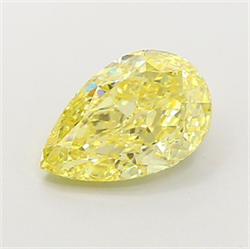 Picture of Lab Grown Diamond 2.10 Carats, Pear with  Cut, Fancy Light Yellow Color, VVS2 Clarity and Certified by IGI