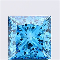 Picture of Lab Grown Diamond 2.02 Carats, Princess with  Cut, Fancy Vivid Blue Color, VS1 Clarity and Certified by IGI