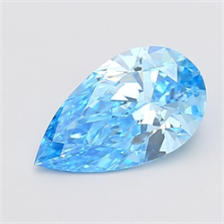 Picture of Lab Grown Diamond 2.58 Carats, Pear with  Cut, Fancy Vivid Blue Color, VVS2 Clarity and Certified by IGI