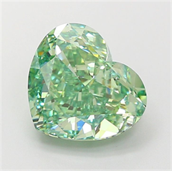 Picture of Lab Grown Diamond 3.34 Carats, Heart with  Cut, Fancy Vivid Green Color, VS1 Clarity and Certified by IGI
