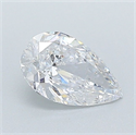 Natural Diamond 0.57 Carats, Pear with  Cut, D Color, SI2 Clarity and Certified by GIA