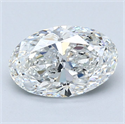 Natural Diamond 1.30 Carats, Oval with  Cut, F Color, VS2 Clarity and Certified by GIA