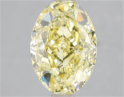 Picture of Lab Grown Diamond 3.03 Carats, Oval with  Cut, Fancy Vivid Yellow Color, VS2 Clarity and Certified by IGI